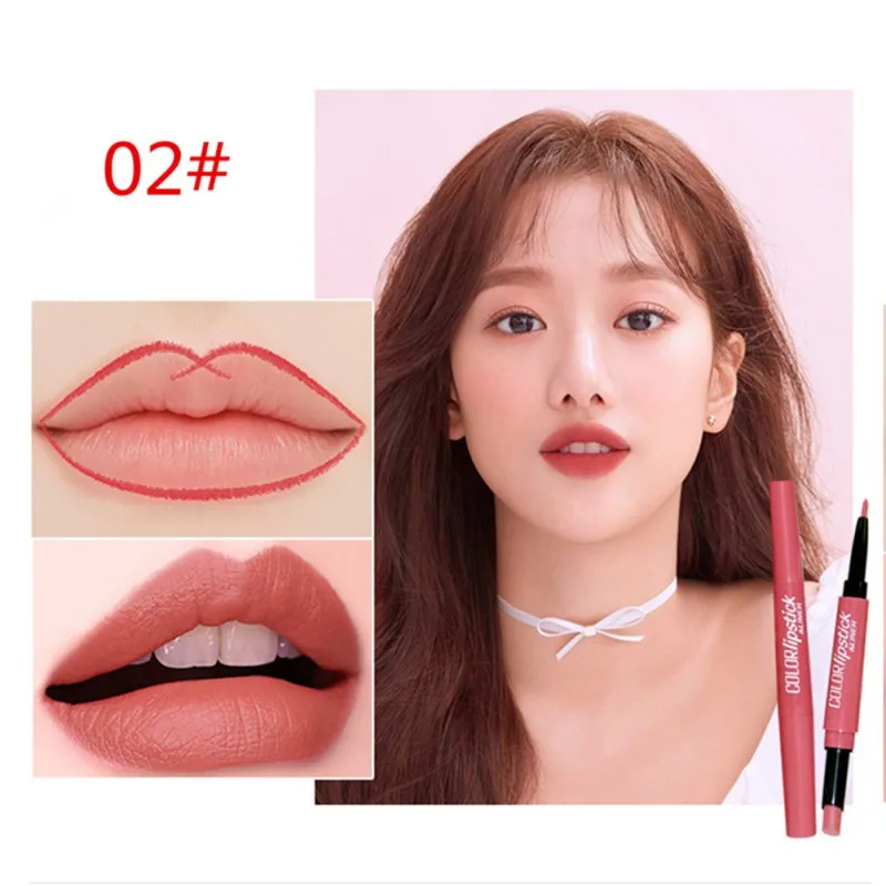 Double Lipstick Lip Liner Set Long-lasting Waterproof Smudge-proof Colorfast Lipstick Kit Lip Tint Pen SQ62