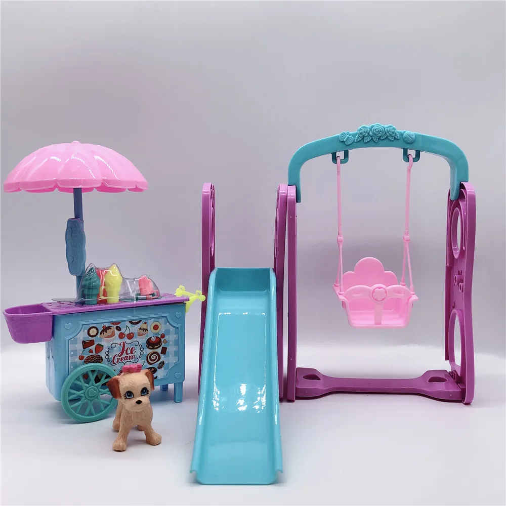 " мини милые Барби+ качающиеся качели+ горка+ маленький мальчик+ маленькая девочка день рождения/Рождество подарок игрушка Барби аксессуары
