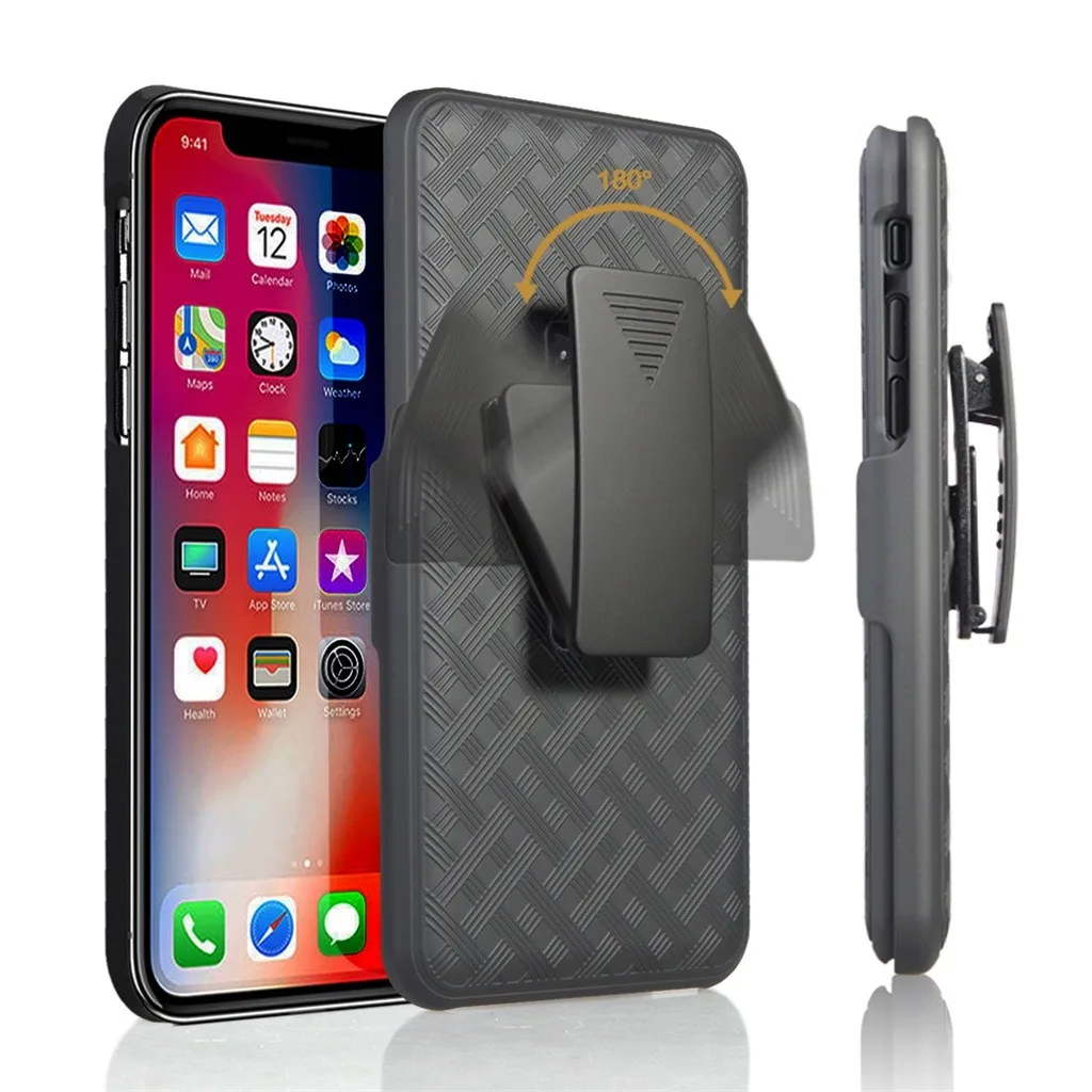 Чехол для Iphone 11pro Max, 6,5 дюйма, чехол с зажимом для ремня, с функцией поворота на 180 градусов, цвет черный, тонкий, Жесткий Чехол из поликарбоната