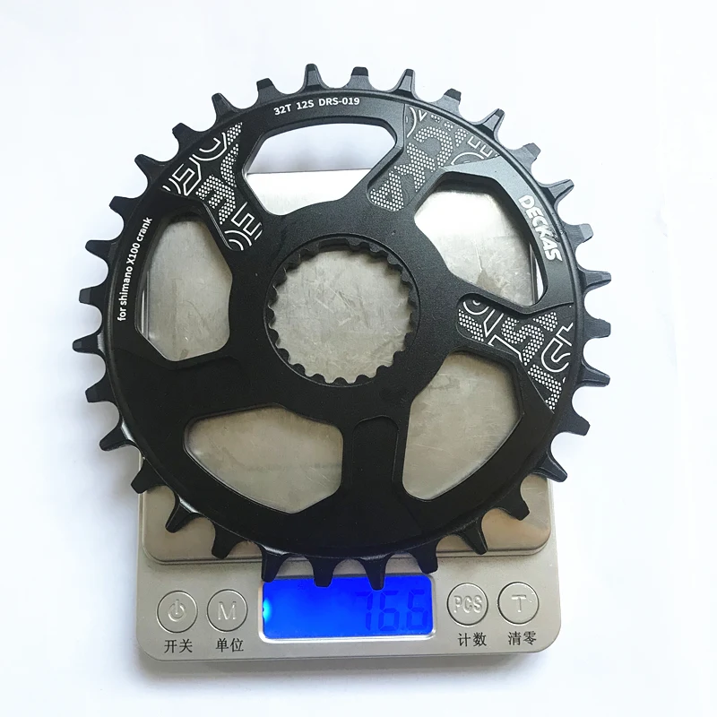 DECKAS, 12 Скоростей, сплав, Круглый центральный замок, цепь для shimano m7100, M8100, M9100, велосипед, MTB, шатун, 32 T, 34 T, 36 T, 38T - Цвет: 32T BLACK