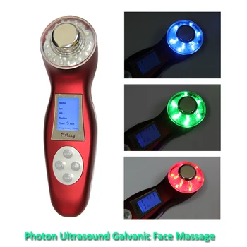 

3MHz Ultrasonic Facial Massager Galvanic Ionic Face Cleaner 3 Colors LED Photon Therapy Vibration Skin Care Ultrasound Massage