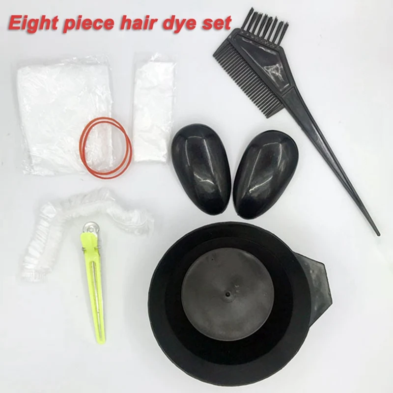 

8 Pcs/set Hair Color Dye Bowl Comb Brushes Tools Kit Set Fashion Hairstyle Toolset Special Assistant For Hair Dyed Perm Sets