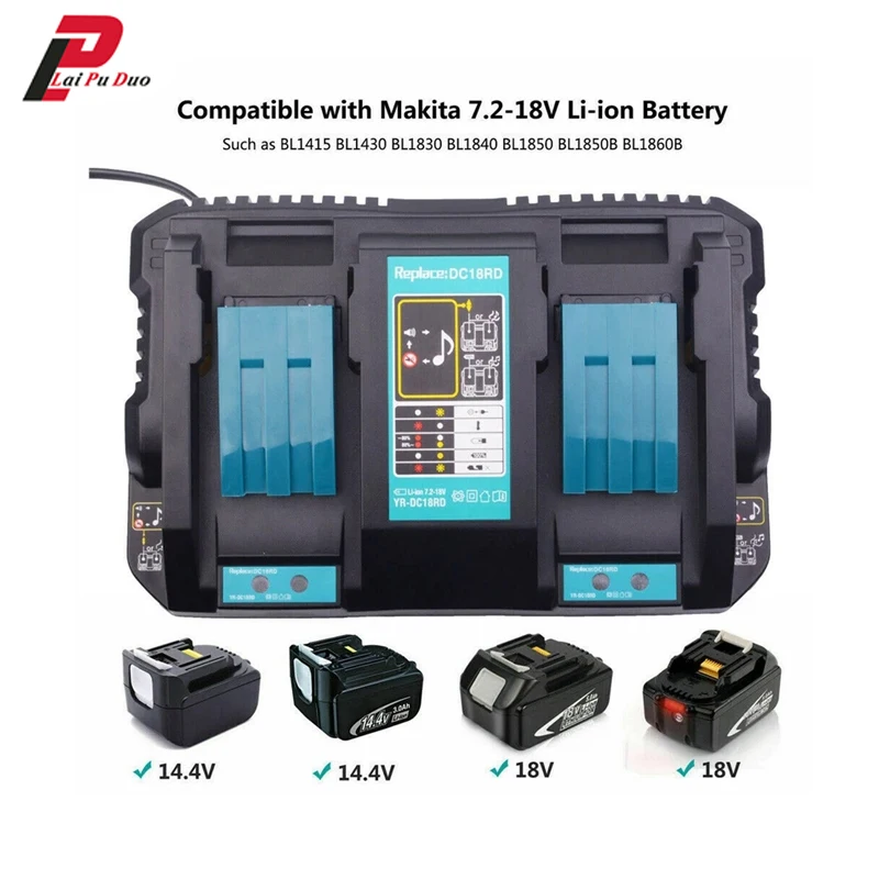 Зарядное устройство для литий-ионных аккумуляторов Makita Dc18Rd Rapid 2 Usb-порта зарядки 6