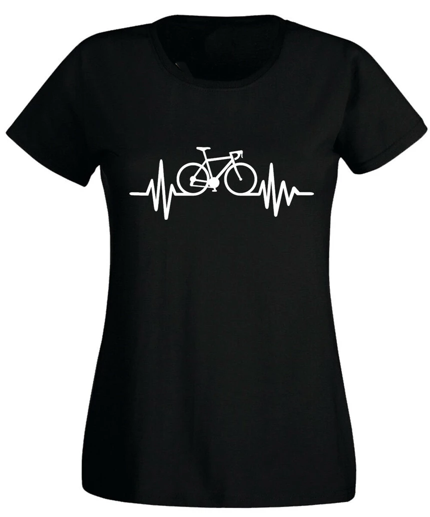 Bike Pulse T-Shirt Womens Tee Cycling Bicycle Riding Birthday Fashion Medic Gift New Shirt |