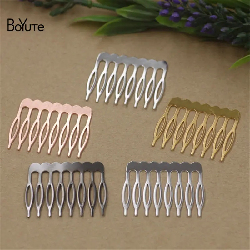 BoYuTe (10 PiecesLot) Metal Brass 5-8-10 Teeth Hair Comb Diy Jewelry Accessories Hand Made Bead Materials