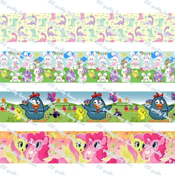 

Cartoon animal pattern grosgrain printed halloween ribbon 50 yards a set DIY Art Handmade Materials Ribbons and diy bows tape