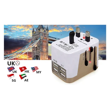 

4 USB Port All in One Universal International Plug Adapter With Bag World Travel AC Power Charger Adaptor with AU US UK EU Plug