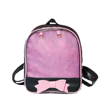 

3PCS / LOT Women Backpack Girl Double Shoulder Bag Bowknot Knapsack Fashion Transparent Backpack Fashion Bags for Women