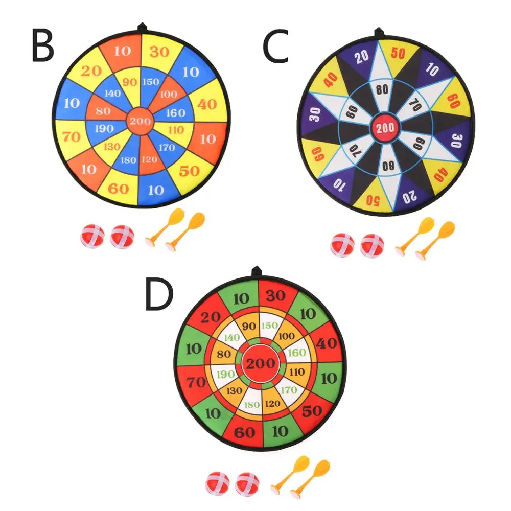 

1set Darts Plate Flocking Dart Board Children Cave Sports Toy Double Target Game
