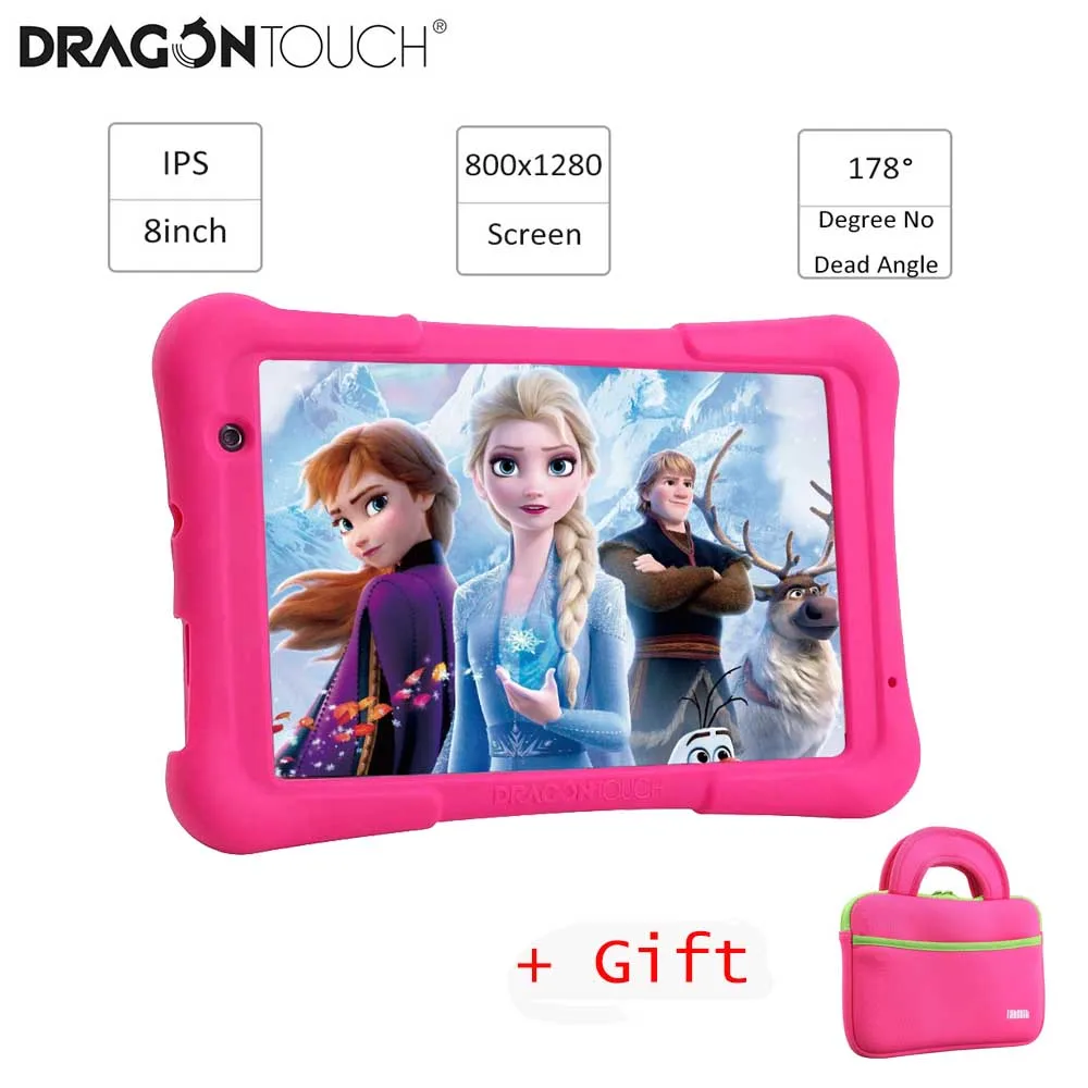 Dragon Touch Y80 детский планшет 8 дюймов HD Дисплей Android планшет для детей 16 Гб четырехъядерный 1,5 ГГц USB Android 8,1 планшетный ПК