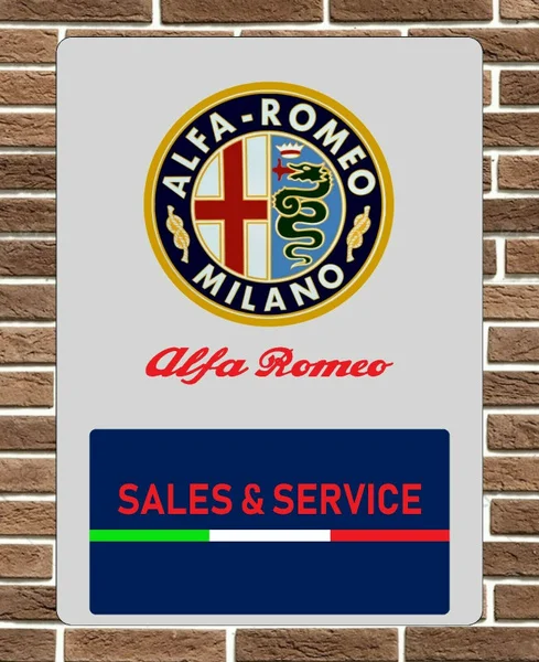 Alfa Romeo Service Metal Sign Wall Plaque Garage Sign Retro Vintage Man Cave 