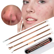

4Pcs/Set Blackhead Comedone Acne Grain Defect Vacuum Extractor Blackhead Remover Tool Spoon For Skin Care Tool