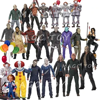 

NECA 3D Friday The 13th Jason Leatherface Chainsaw Chucky Michael Myers Freddy Krueger IT Pennywise Joker Action Figure Toy Doll