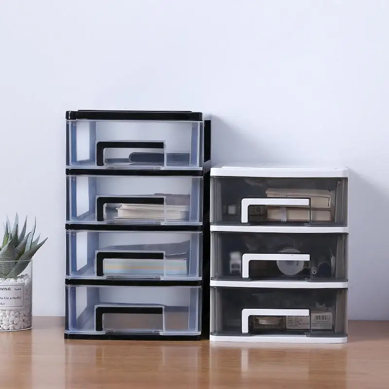 

Quality Transparent Drawer Type Desk Storage Box Plastic Multi-layer Document Sundries Holder Cosmetic Cabinet Storage Organizer