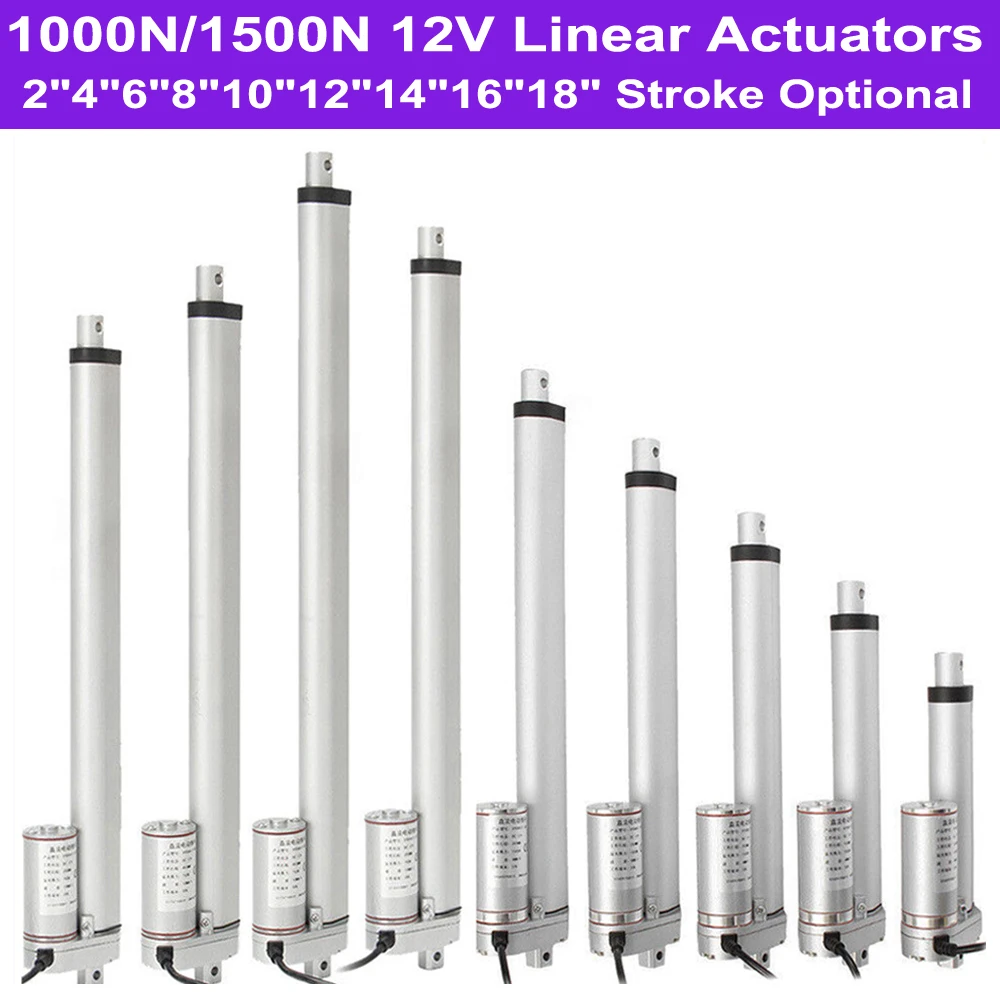 DC 12V 1000N 1500N Lift 2&quot-18&quot Stroke Linear Actuator 220lbs 330lbs Electric Motors For Auto Car Door Opener Industrial Lifting |