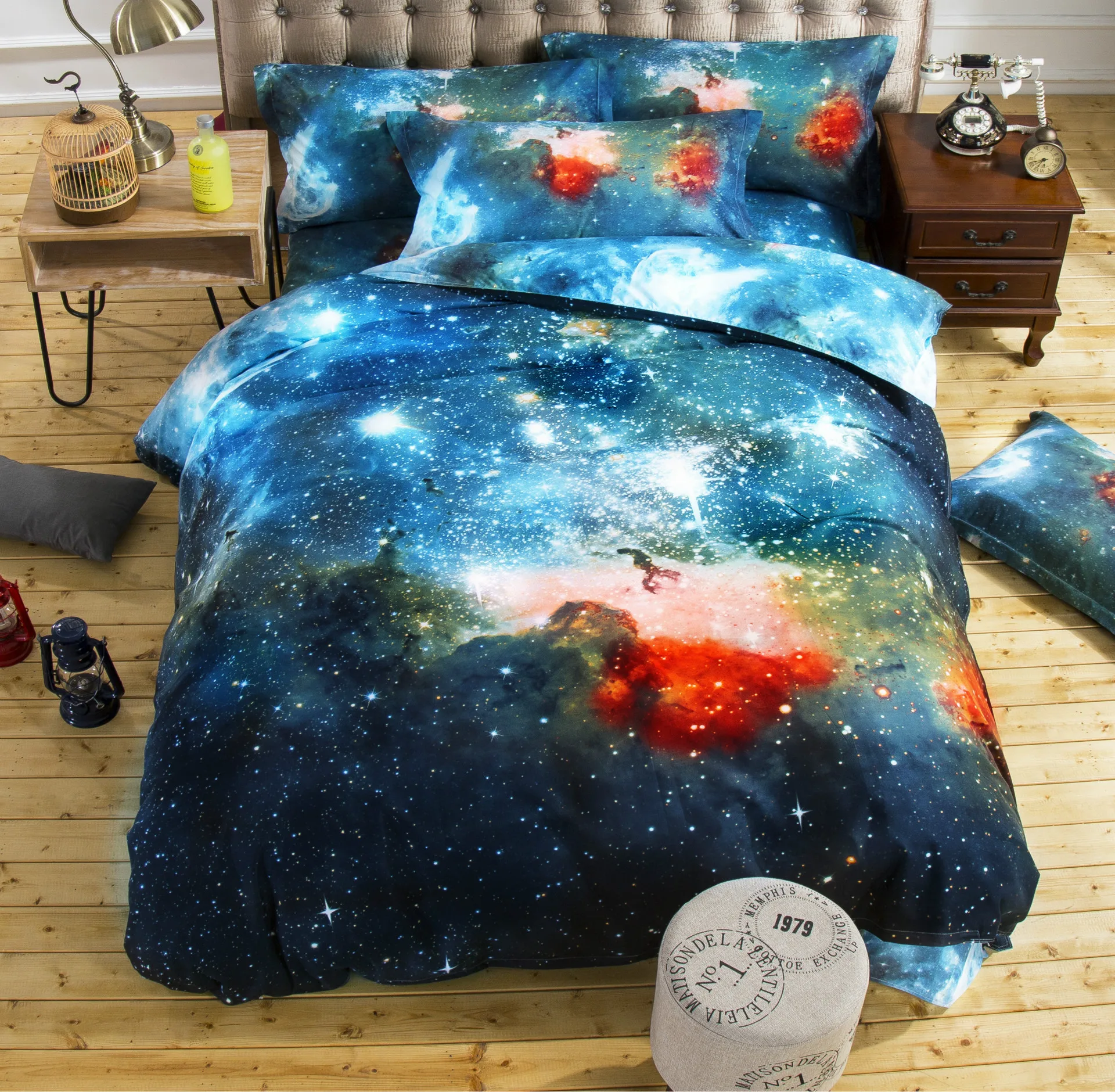 

2020 New Pattern Printing 2/3 Pcs Duvet Cover Set 1 Quilt Cover + 1/2 Pcs Pillow Cases Bedding Set Queen 3D Starry Sky