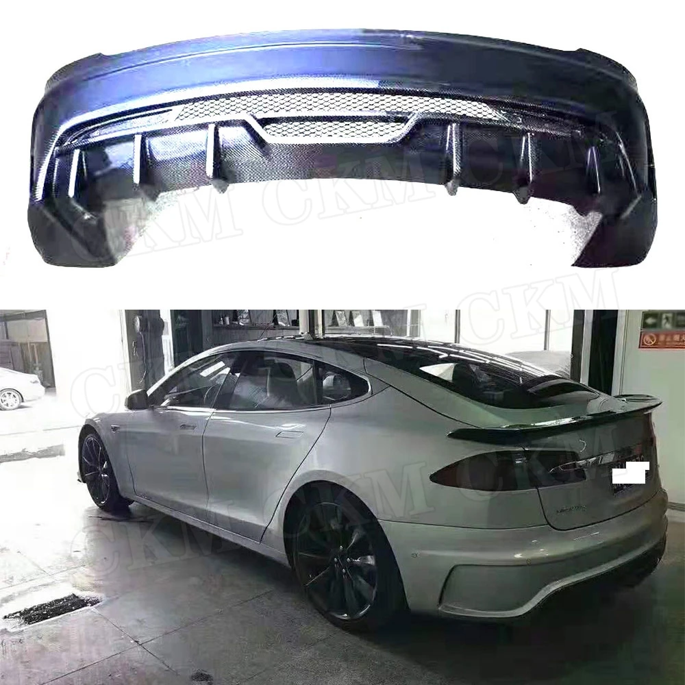 Задний спойлер из углеродного волокна FRP Неокрашенный задний бампер для Tesla Model S