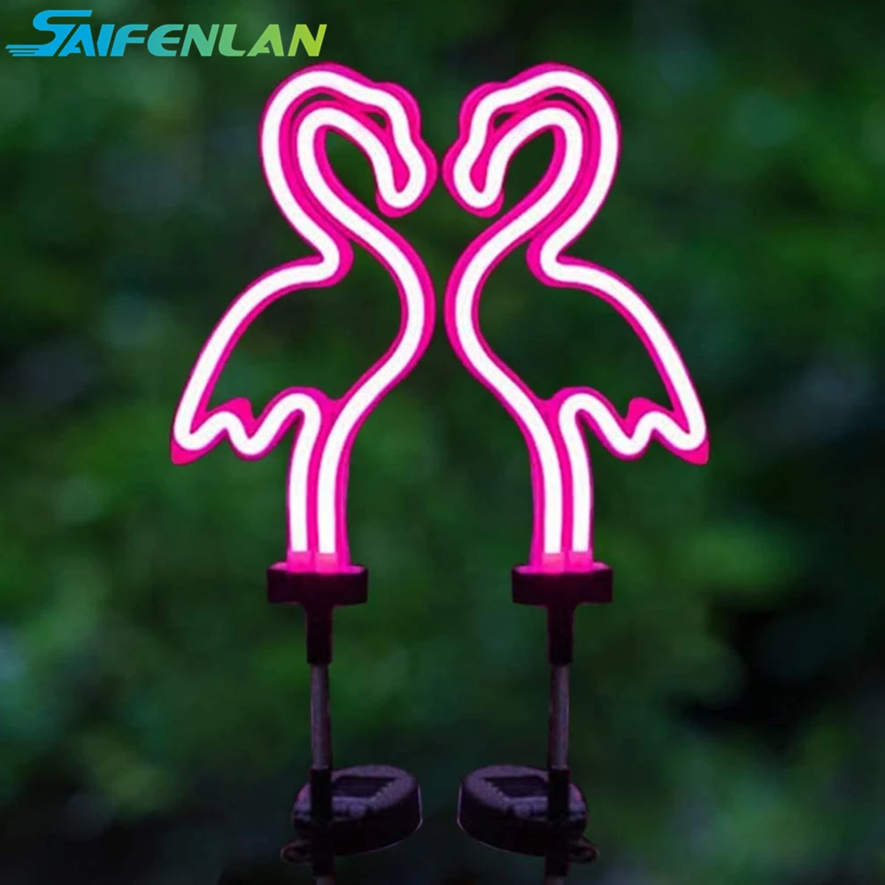 

1/2/4 Pack Solar LED Neon Flamingo Lawn Lamp Solar Garden Stake Lights Outdoor Pathway Light for Lawn Patio Yard Walkway Decor