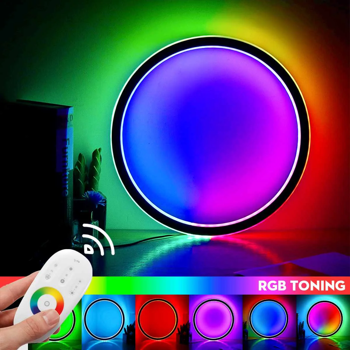 Modern RGB Wall Lamp Indoor Nordic Luxury Aluminum Frame Remote