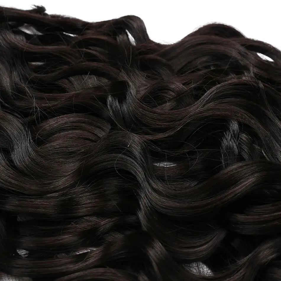Красота на линии, синтетические волосы для наращивания, объемная волна, темно-коричневый цвет, 7 шт./лот, на заколках, высокотемпературные волоконные волосы, 22 дюйма