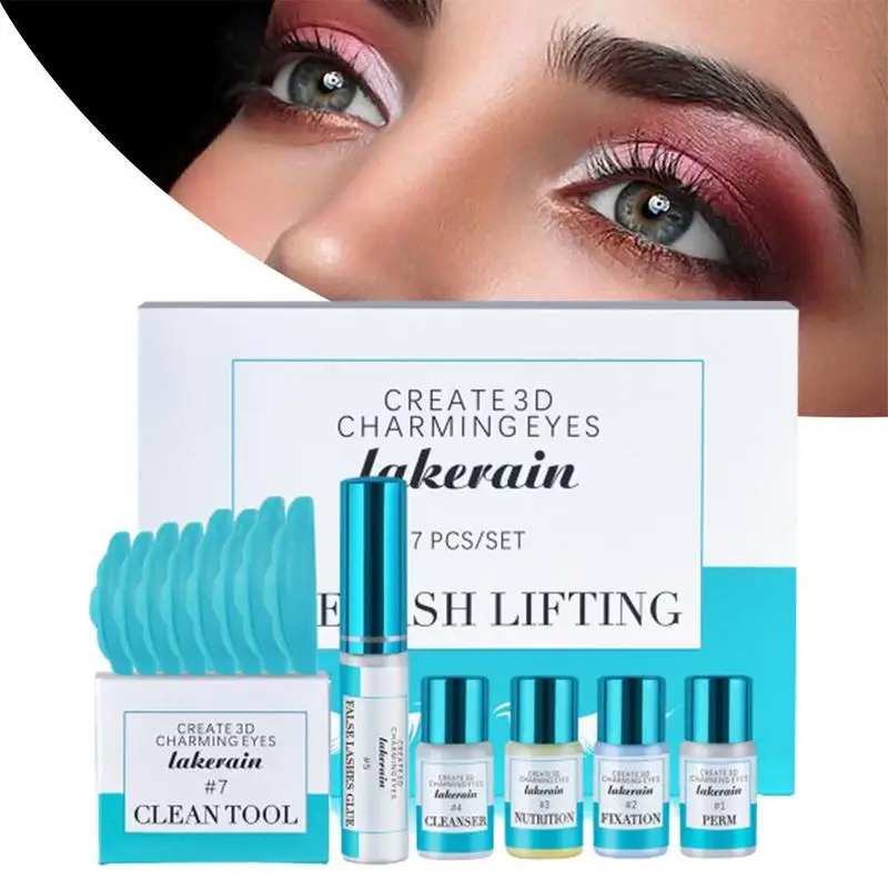 

1 Set 7 In 1 Professional Mini Eyelash Perming Kit for Eyelashes Cilia Lifting Extension with Rods Glue Makeup Tools Cosmetics