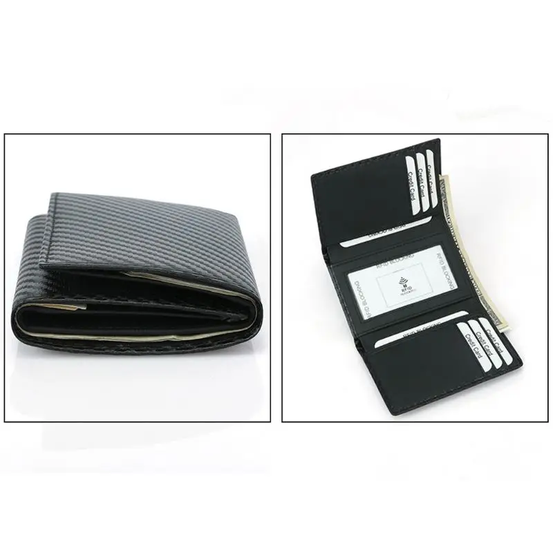 Мужской короткий мини-кошелек RFID, держатель для кредитных карт, сумка для денег, мужской повседневный винтажный клатч, двойной карман, кошелек для монет