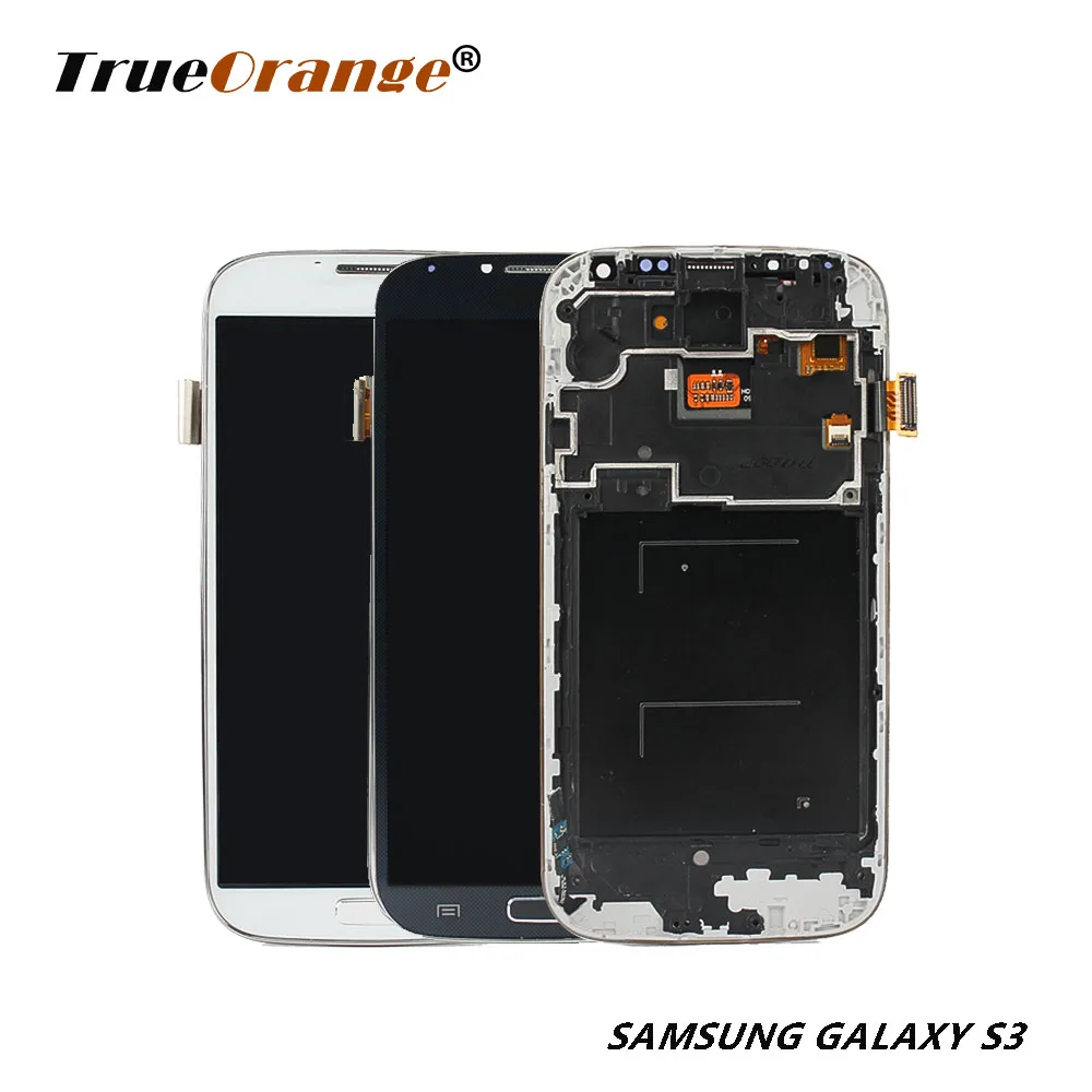 ЖК дисплей Super AMOLED для SAMSUNG Galaxy S3 сенсорный экран с рамкой i9300 i9305 i747 i535 T999|Экраны