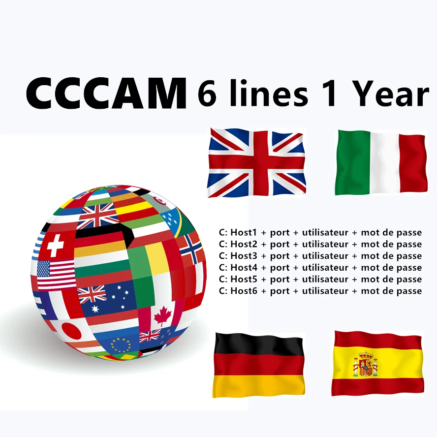 

HD cccam Cline for 1 year 6 linesEurope Satellite ccam Account Share Sever Italy/Spain/French/Germany IKS 1year TV 7 Cable