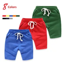 Коллекция года, лидер продаж, однотонные детские штаны шорты для девочек детские штаны для маленьких мальчиков, летние пляжные свободные шорты размеры от 90 до 150 см