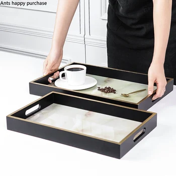 

Nordic Wooden Storage Tray Household Fruit Plate Rectangular Tray Coffee Table Dried Fruit Snack Storage Decorative Plate
