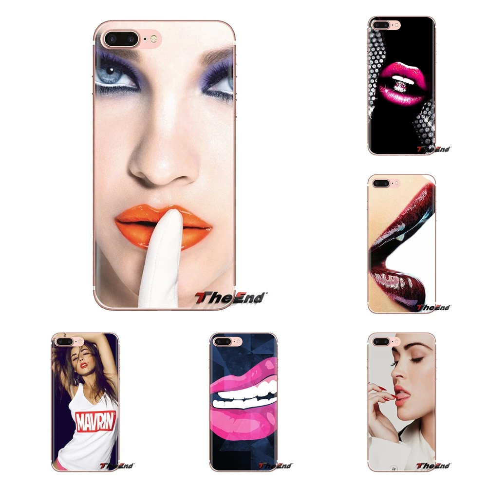 For Samsung Galaxy J1 J2 J3 J4 J5 J6 J7 J8 Plus 2018 Prime 2015 2016 2017 Transparent Soft Case Sexy Red Lips Pictures wallpaper |