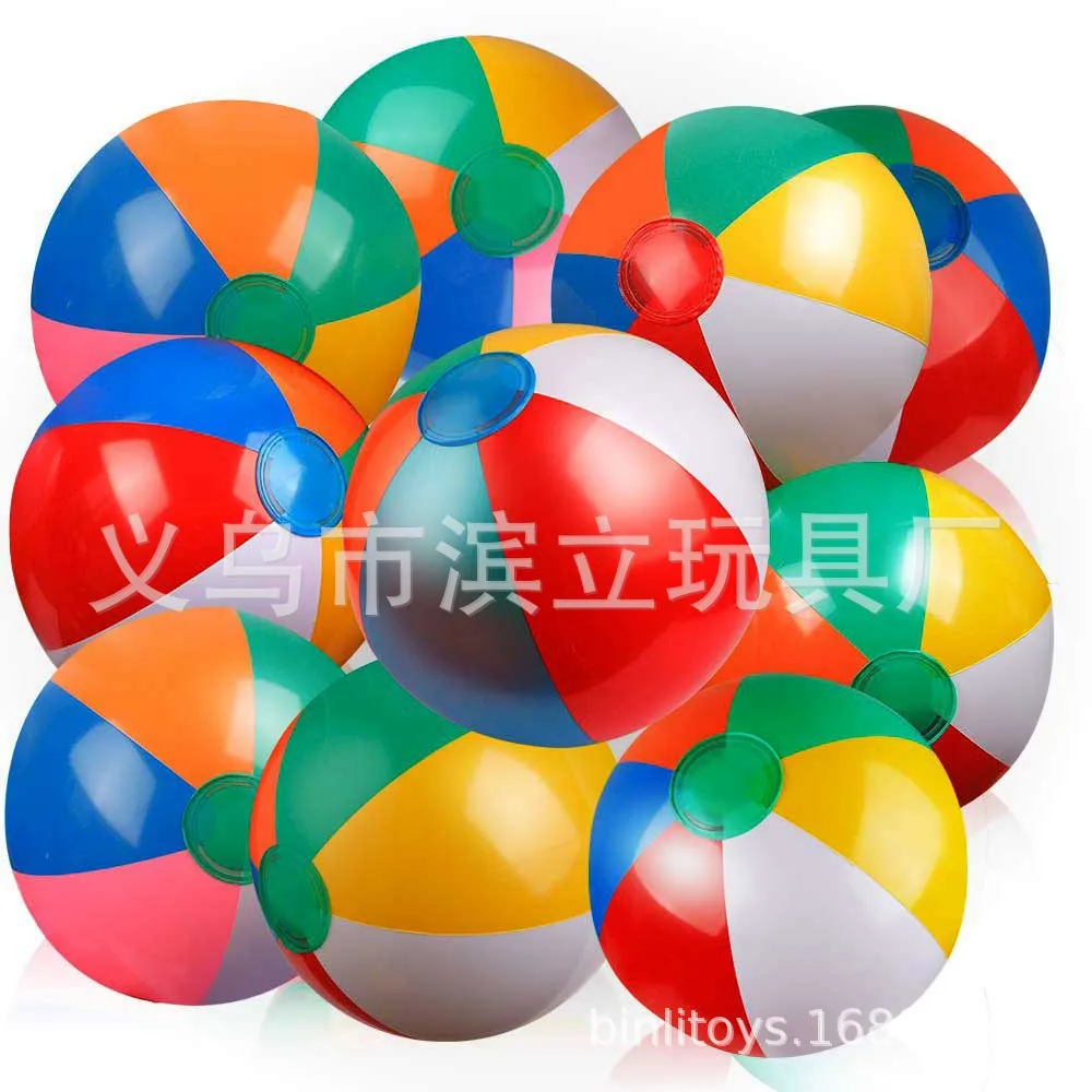 EBay Hot Sales Color Beach Ball Rainbow-colored Inflatable Ball 16 Inches Environmentally Friendly Material