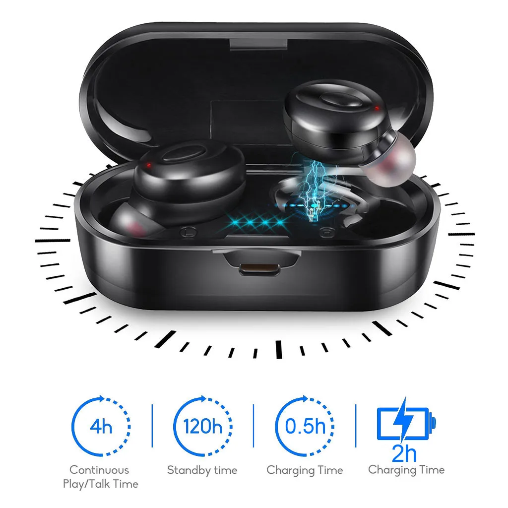 Wireless Earbud True Wireless Earbuds Headphones with Mic CVC8 0 Noise Portable Fashion Sports Multi function Big Battery