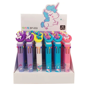 

1Pc Unicorn 10 Colors Chunky 0.5mm Ballpoint Pen School Office Supply Gift Stationery Random Delivery