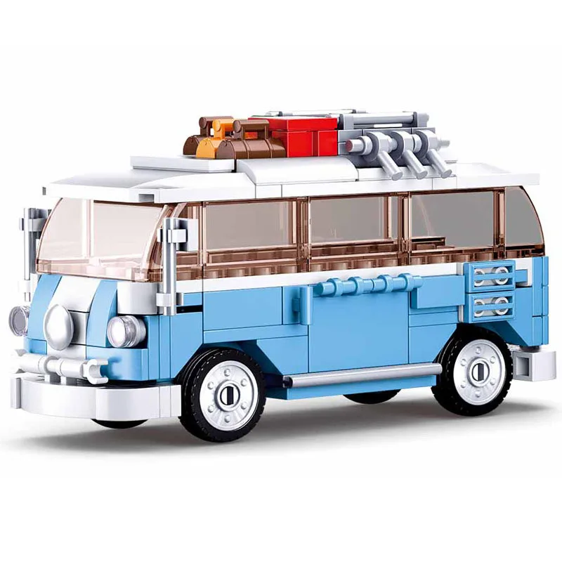 

227Pcs City Technic Van Minibus Bus Camper Car Bus Model Bricks Friends Figures Playmobil Building Blocks Educational Kids Toys