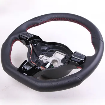 

100% Real Carbon Fiber Steering Wheel For FIT VW Golf 6 GOLF G T I MK6 GOLF R 20 Replacement(The German Flag line)