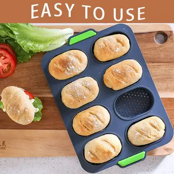 

Non-Stick Bread Mold Party DIY Mini Baguette Baking Tray Silicone Round Kitchen Baking Tool Baguette Pan Bakeware