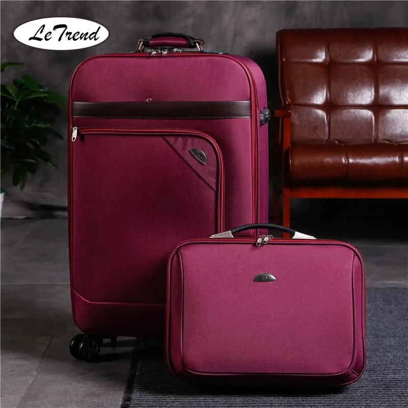 LeTrend Men Business Spinner Rolling Luggage Set Women password ...