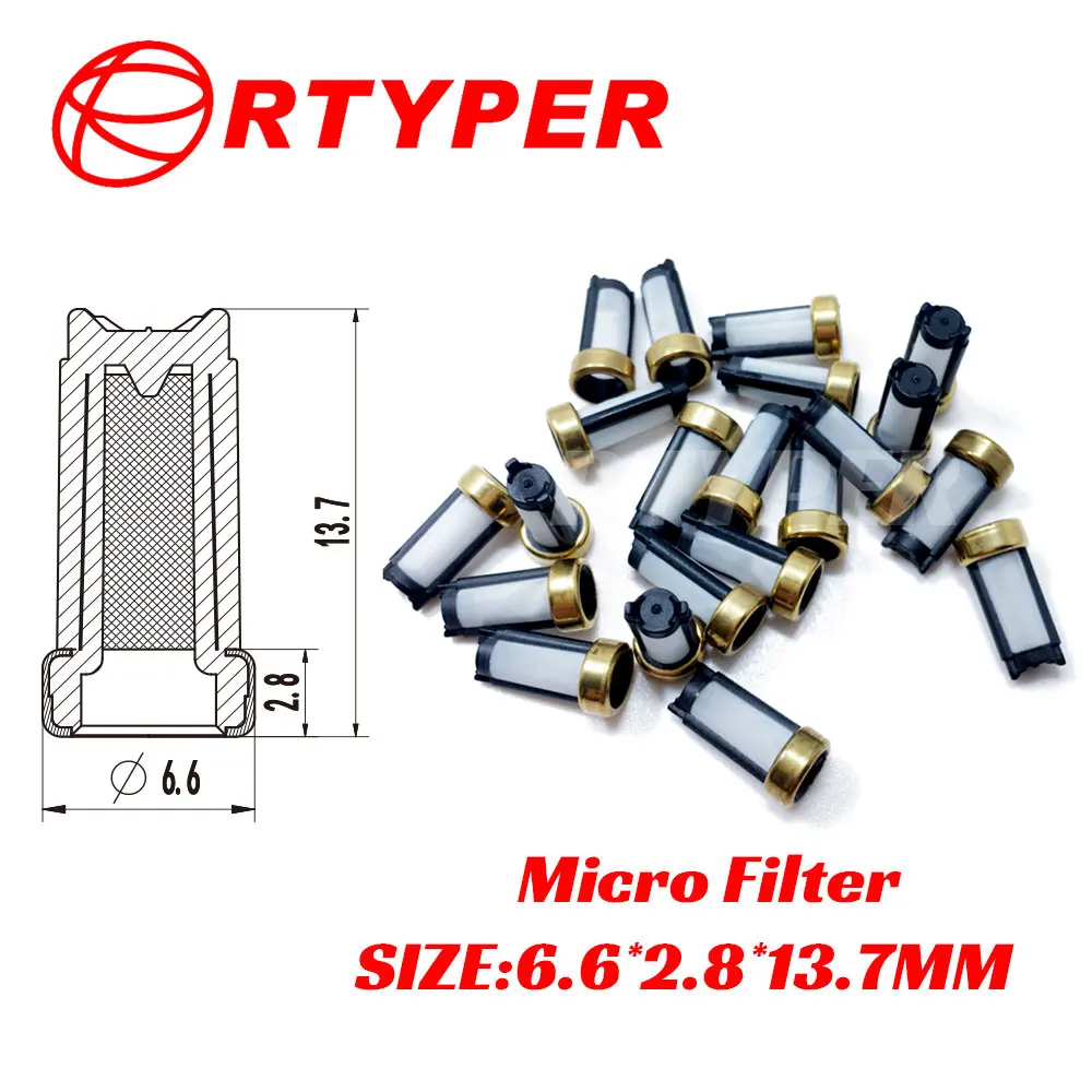 100pcs Fuel injector micro filter top feed mpi auto parts Size 16.3*6.6mm