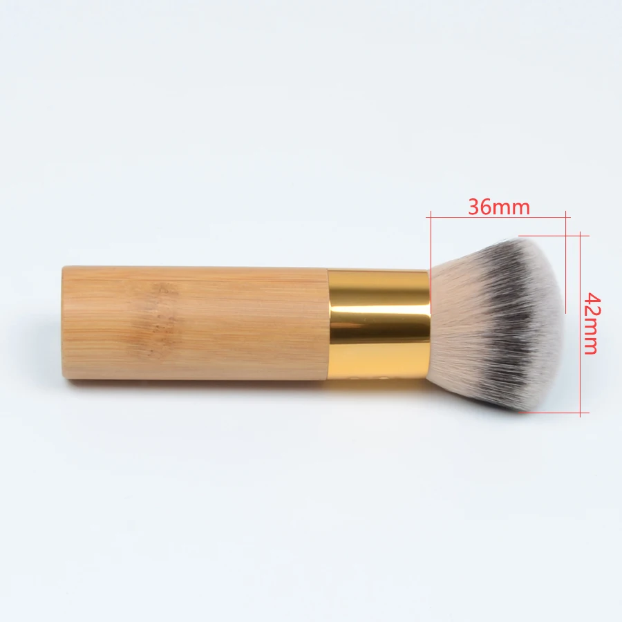 1pc T2 flache Pulver make-up pinsel multifunktionale machen up kosmetische bambus griff rouge pinsel kontur schatten bronzer polieren