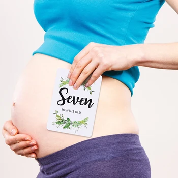 

Plants Printed Newborn Baby Month Stickers Elaborate Manufacture Prolonged Durable Milestone Memory Photo Props 12pcs