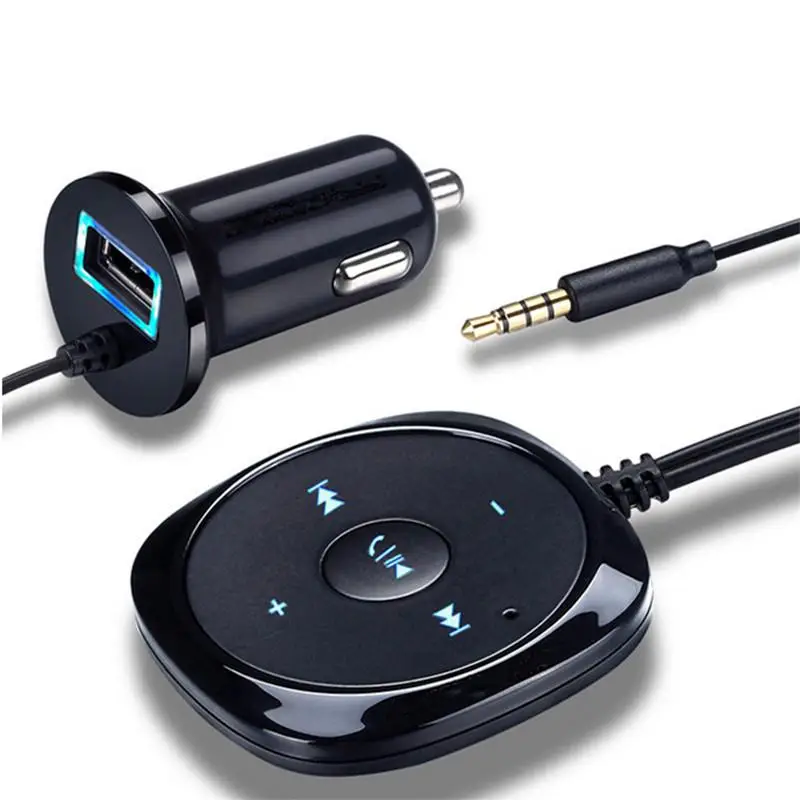 Универсальный Автомобильный MP3-плеер громкой связи Вызов Bluetooth автомобильный комплект 3,5 мм AUX аудио A2DP музыкальный приемник адаптер для Siri Магнитная база