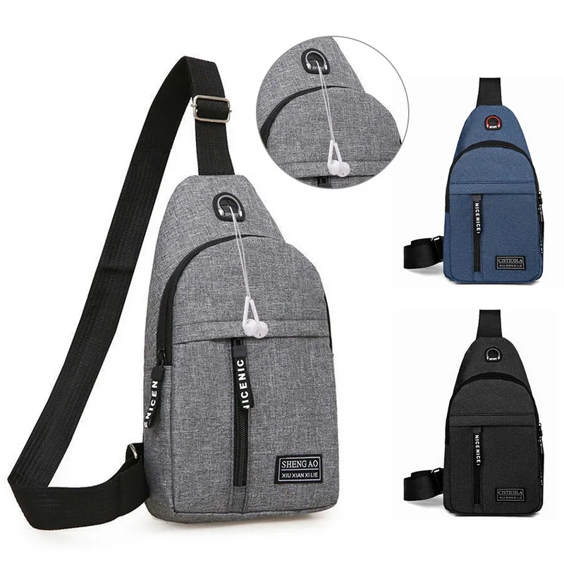 Male Women Nylon Waist Packs Sling Bag Crossbody Outdoor Sport Shoulder Chest Daily Picnic Canvas Messenger Pack