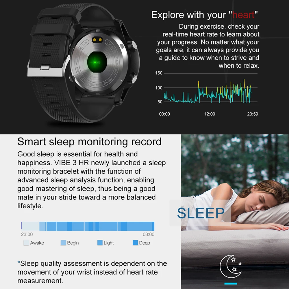 DIDIHOU VIBE 3 HR Спортивные Bluetooth Смарт часы монитор сердечного ритма Шагомер Smartwatch цифровые наручные часы для мужчин для IOS Android
