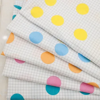 

2020 Spring and Summer Hot New Cotton Large Wave Dot Plaid Printing Washed Cotton Plain Fabric Thin