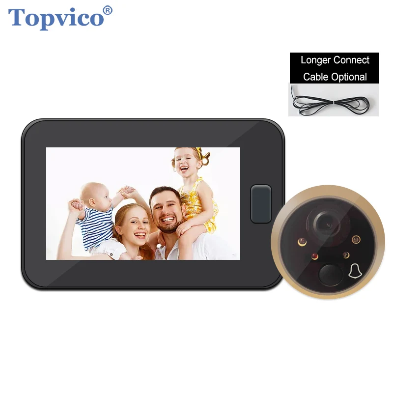 New Video Peephole Doorbell Camera 4.3" Color Screen with 2m Length