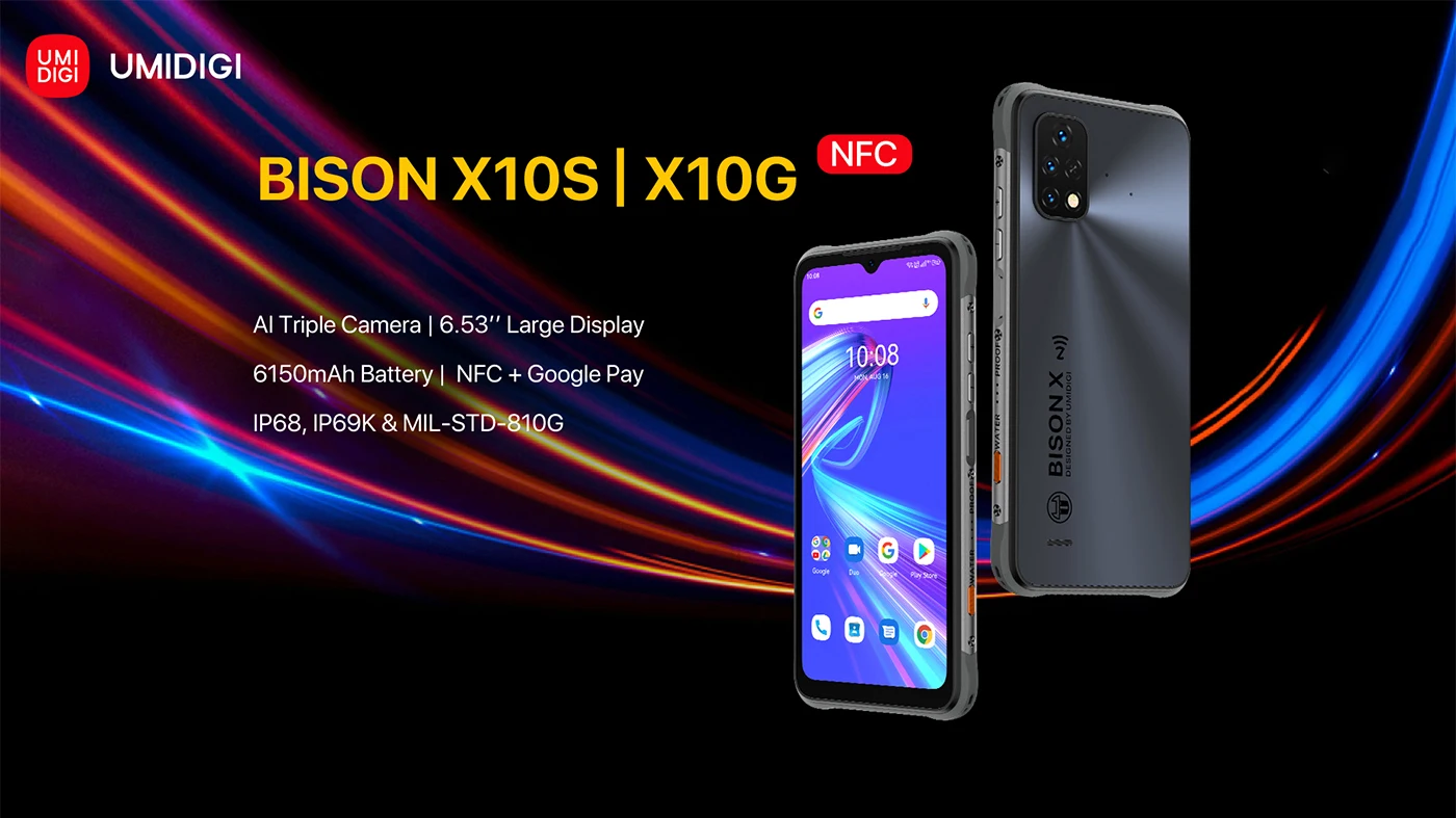 [Premiere] UMIDIGI BISON X10S X10G 6150mAh Battery Global Version Smartphone NFC+4GB+64GB IP68/IP69K Waterproof Rugged NEW Phone