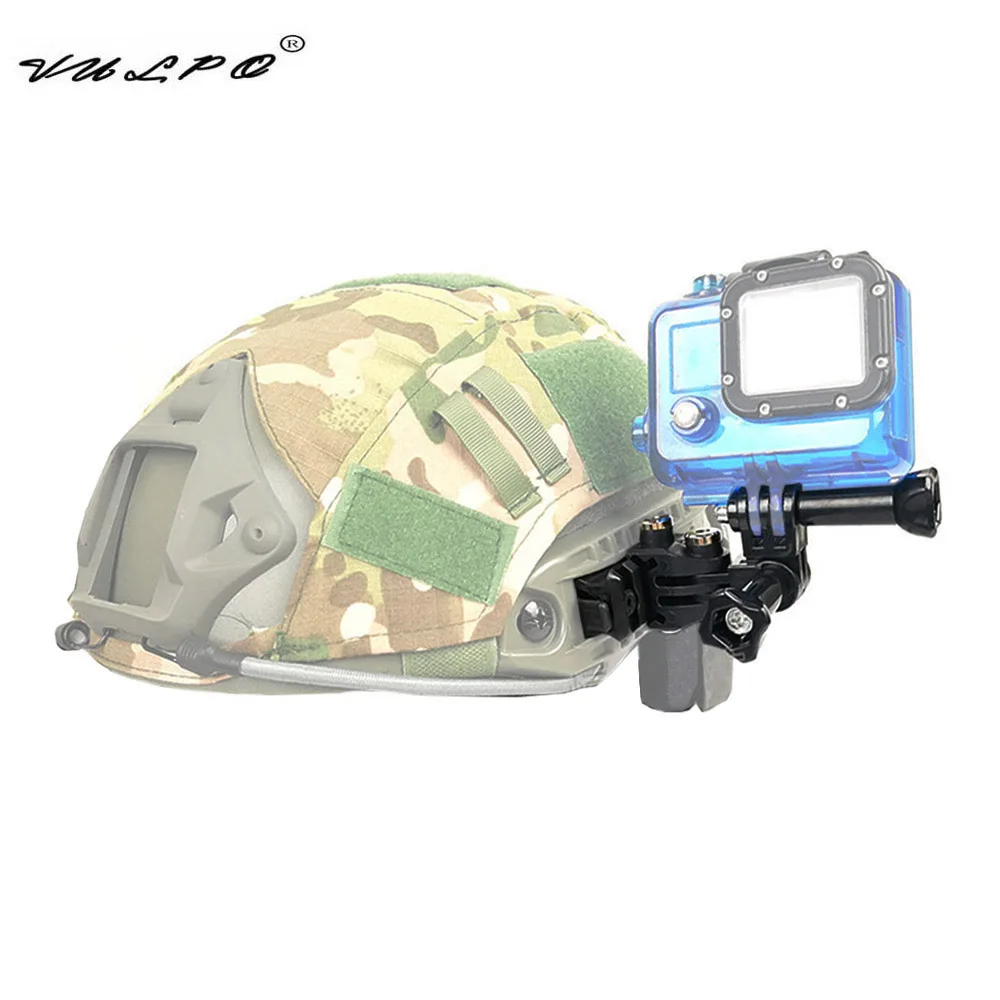 Vulpo Tactical Helmet Side Rail Mount Adapter Supporto Fisso Multi-Angolo Regolabile Per Gopro Hd Hero 1- 5 Action Camera