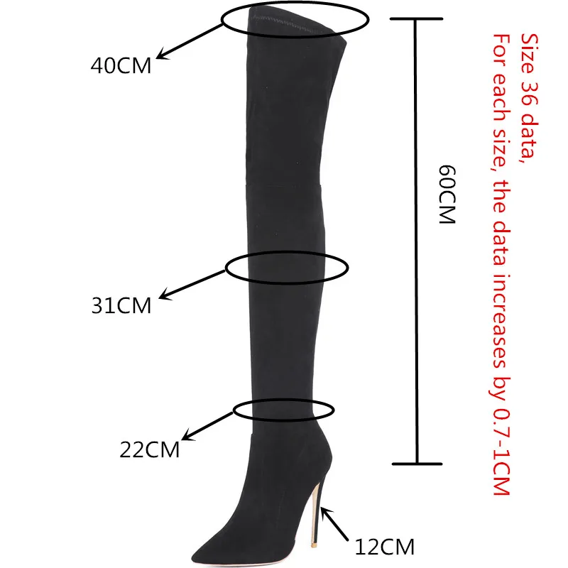 MStacchi/Большие размеры 33-45; пикантные женские сапоги; женские Сапоги выше колена; botas mujer invierno; ; Плюшевые высокие сапоги; женские туфли-лодочки с острым носком