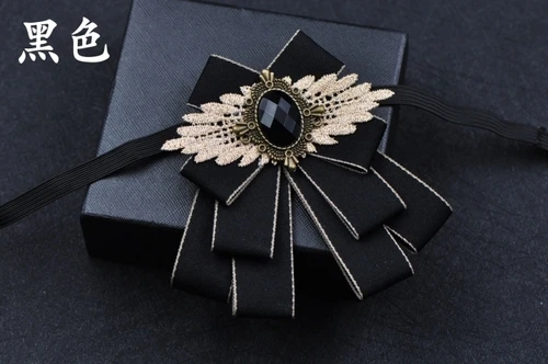 В английском стиле ткань Стразы галстук-бабочка Свадебный жениха Bridesman туфли с украшением-бантом для свадьбы галстуком-бабочкой нагрудный платок подарочный набор для Для мужчин аксессуары - Цвет: Black